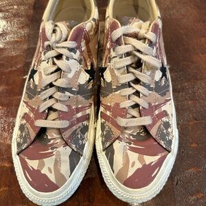 Converse One Star Pro Low-Top Sneakers in Beige & Black